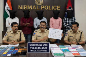 Nirmal Police Bust ₹8.18 Crore Cyber Fraud Network, Five Arrested