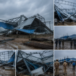 Under-Construction Rice Mill Shed Collapses During Storm in Dildarnagar
